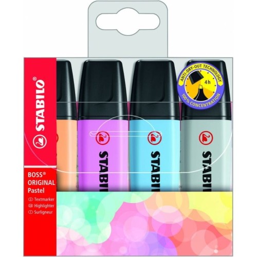 Zakreślacz STABILO BOSS ORIGINAL Pastel (4 szt.) 70/4-4 STABILO