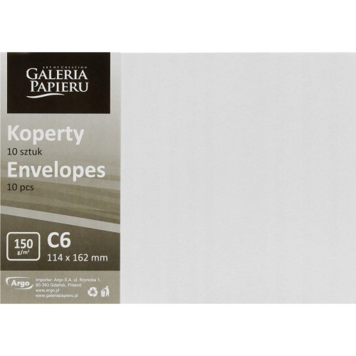Koperta C6 Pearl diamentowa biel (10szt.) 280239 Galeria Papieru