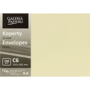 Koperta C6 PEARL kremowy K 150g/m2 (10sztuk) 280241 Galeria Papieru
