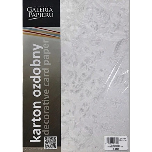Karton ozd.A4 LOVE diamentowa biel (20) 220g/m2 ARGO 203401