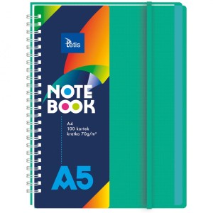 Kołonotanik A5 100k kratka okładka PP zielona 70g. KB060-ZKA5 TETIS