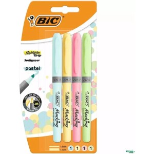 Zakreślacz HIGHLIGHTER GRIP pastelowe kolory opakowanie 4 szt. 964859 BIC