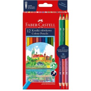 Kredki ołówkowe ZAMEK 12kolorów + 3 kredki dwustronne edycja limitowana 201480 FABER-CASTELL