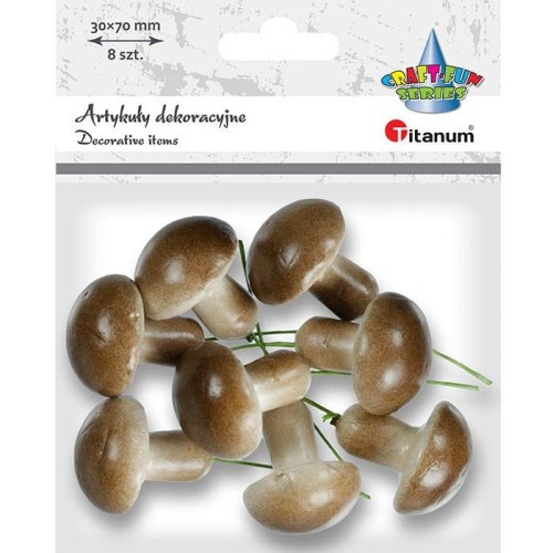 Dekoracje borowiki styropianowe na drucie (8szt.) 418679 TITANUM