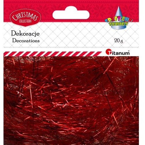 Włos anielski 20g czerwony metaliczny 389728 TITANUM