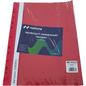 Skoroszyt NATUNA A4 twardy zawieszany czerwony (10szt)