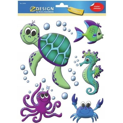 Naklejki foliowe Z-Design na okno MORSKIE ZWIERZĘTA 54994 AVERY ZWECKFORM