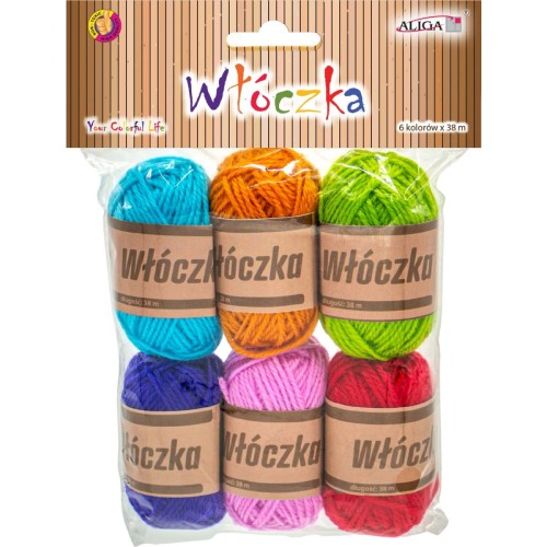 Włóczka mix kol. 38m 6szt. WL-9410 ALIGA