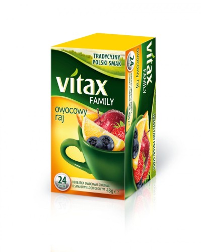Herbata owocowo-ziołowa VITAX FAMILY (24 torebki bez zawieszki)48g Owocowy Raj