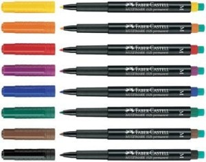 Foliopis z gumką OHP MULTIMARK S 0.4mm czerwony 152321 FABER-CASTELL