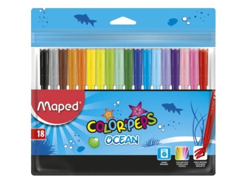 Flamastry COLORPEPS OCEAN 18 kolorów zip etui 845721 MAPED