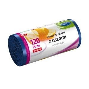 Worki na śmieci z uszami wytrzymałe 120L 20szt. niebieskie (HD-LD) STELLA