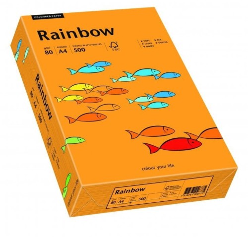 Papier ksero A4 80g RAINBOW R24 pomarańczowy 88042431