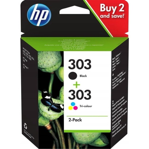 Tusz HP 303 (3YM92AE) czarny 200str + kolor 165str (2szt)