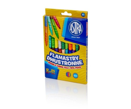 Flamastry dwustronne 12 sztuk = 24 kolory 314118001 ASTRA