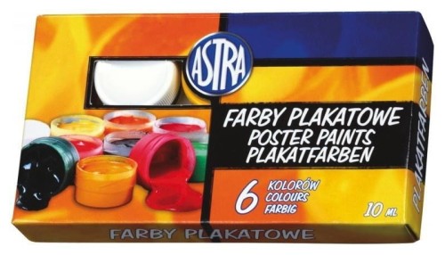 Farby plakatowa 6 kolorów 10ml 83111903 ASTRA