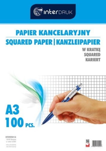 Papier kancelar.A3 kratka(100) INTERDRUK