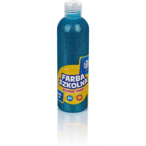 Farba szkolna ASTRA 250ml brokatowy turkus 301217040