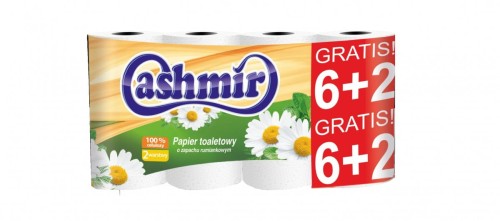 Papier toaletowy (6+2 rolki) rumianek 2w 100% celuloza 164852 CASHMIR