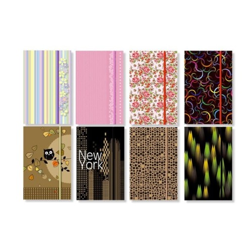 Brulion A6 z gumką 96k twarda kolorowa oprawa KRESKA