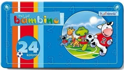 Kredki BAMBINO 24 kolory pudełko metalowe St.Majewski