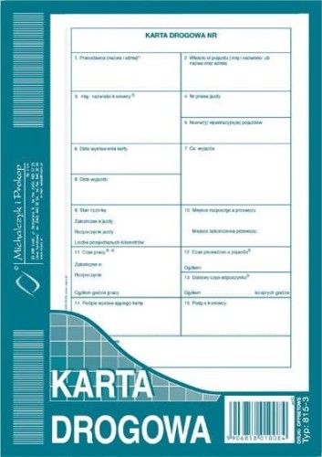 Karta drogowa A5 Numerowana 815-3N