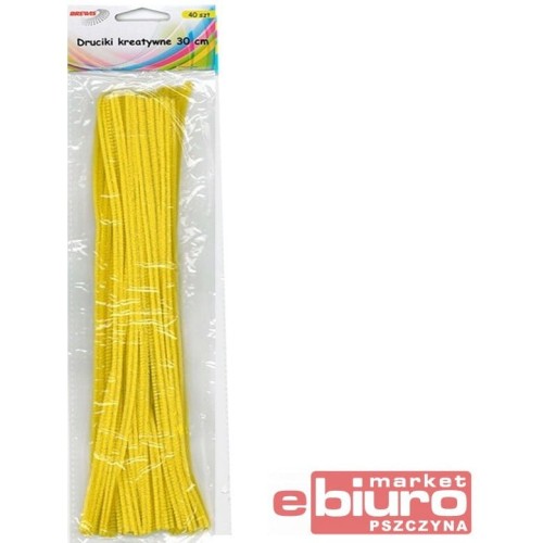 Druciki kreatywne dr12 żółte 30cm(40) BREWIS