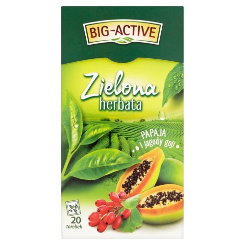 Herbata BIG-ACTIVE zielona (20 torebek) PAPAJA-JAGODY GOJI