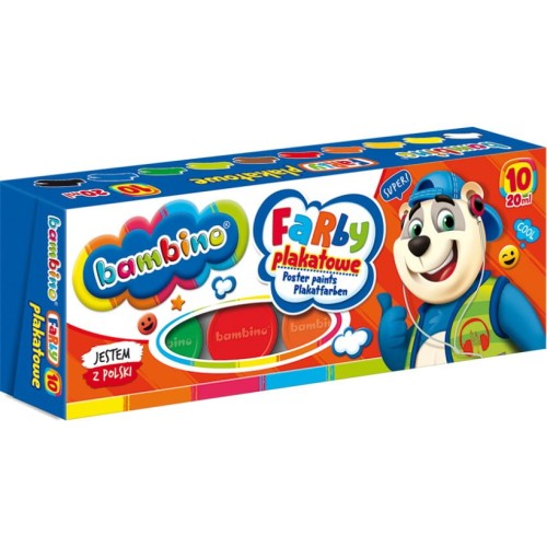 Farby plakatowe BAMBINO 10 kol.20ml ST.MAJEWSKI