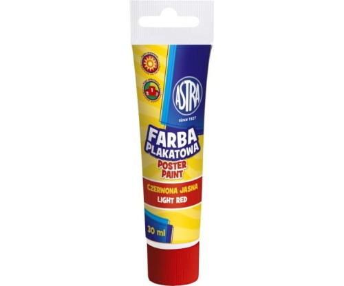 Farba plakatowa tuba 30ml j.czerwona 83110907 ASTRA