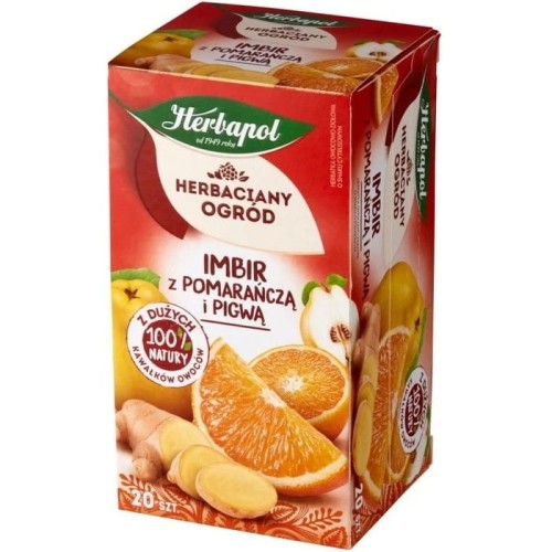 Herbata HERBAPOL owocowo-ziołowa (20 tb) Imbir z Pomarańczą i Pigwą 50g HERBACIANY OGRÓD