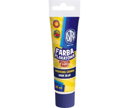 Farba plakatowa tuba 30 ml - ciemno niebieska 83110914 ASTRA