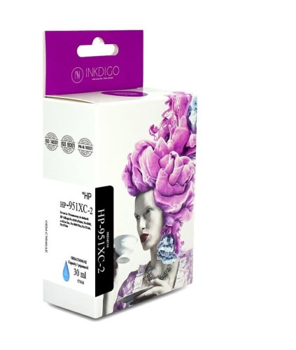 Tusz INKDIGO (HP-951XC-2) niebieski 30ml zamiennik HP (951XL/CN046AE)