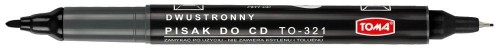 Marker do płyt CD czarny dwustronny TO-321 TOMA