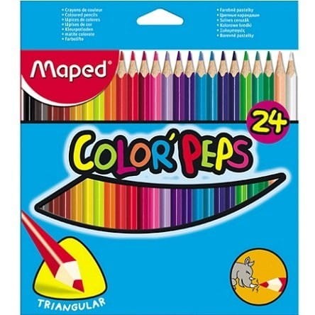 Kredki trójkątne MAPED COLORPEPS JUMBO 24kolorów 834013