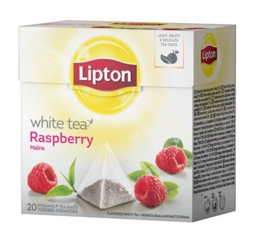 Herbata LIPTON PIRAMID (20 torebek) biała z aromatem malina Raspberry