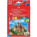 Kredki ZAMEK 36 kolorów opakowanie kartonowe 120136 FC FABER-CASTEL