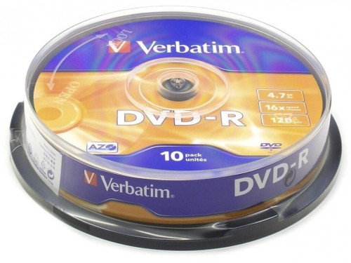 Płyta DVD-R 4,7GB VERBATIM cake (10szt) 16x Matt Silver 43523