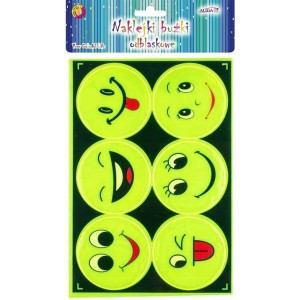 Naklejki buźki odblaskowe śr.7cm (6 szt) NKB-5824 ALIGA