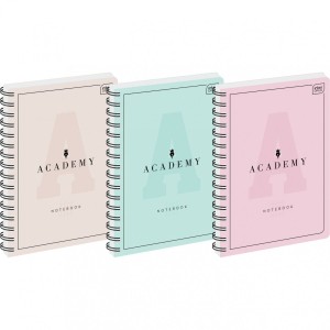 Kołozeszyt B5 100k. Kratka 90g ACADEMY PASTEL