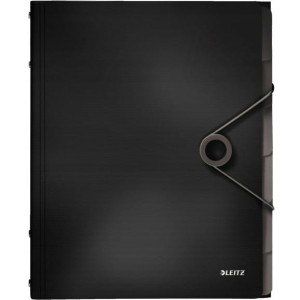 Teczka segregująca 6 przekładek czarna  PP LEITZ SOLID 45691095