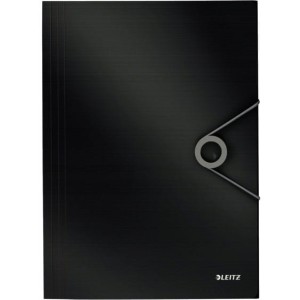 Teczka z gumką PP LEITZ SOLID A4 czarna 45631095