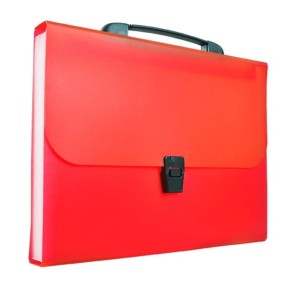 Teczka A4 harmonijkowa PP 13 przegródek z rączką czerwona BT623-C TETIS