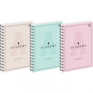 Kołozeszyt A4 100k. Kratka 90g ACADEMY PASTEL