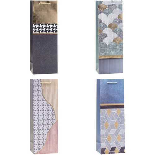 Torebka prezentowa 12x35x9cm na butelkę TBG-24212-BB-HS ROZETTE