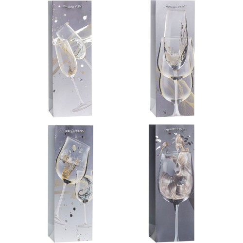 Torebka prezentowa 12x36x9cm na butelkę TBF-24014-HS-BB ROZETTE