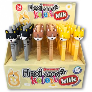 Długopis ścieralny automatyczny Flexi Abra Kolori FOX 0,5mm niebieski TT8824 PENMATE