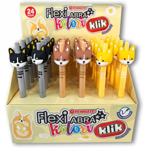 Długopis ścieralny automatyczny Flexi Abra Kolori FOX 0,5mm niebieski TT8824 PENMATE