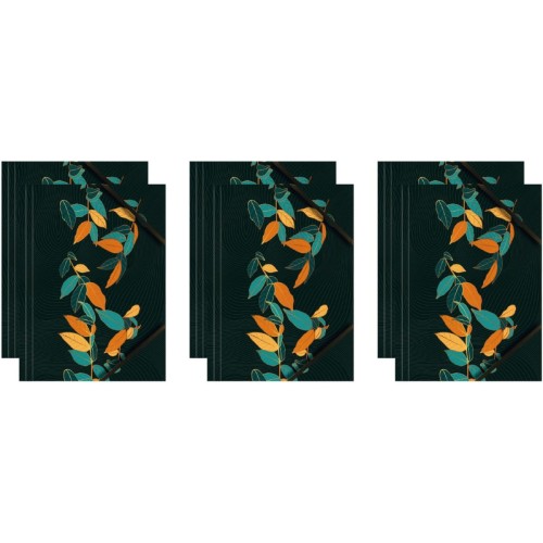 Teczka kartonowa A4 z gumką narożną LIŚCIE NA CZARNYM TLE BT601-B1 TETIS