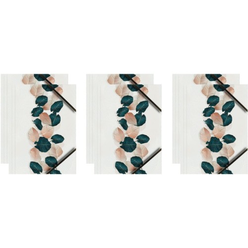 Teczka kartonowa A4 z gumką narożną LIŚCIE NA BIAŁYM TLE BT601-B2 TETIS